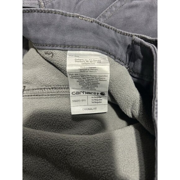 Carhartt Original Fit Womens Size 16 Fleece Lined Gray Utility Cargo Work Pants - Picture 5 of 5